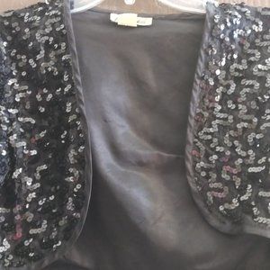 Laura Winston Black Embellished Bolero Jacket size S